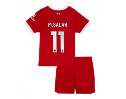Lacne Dětský Futbalové dres Liverpool Mohamed Salah #11 2023-24 Krátky Rukáv - Domáci (+ trenírky)